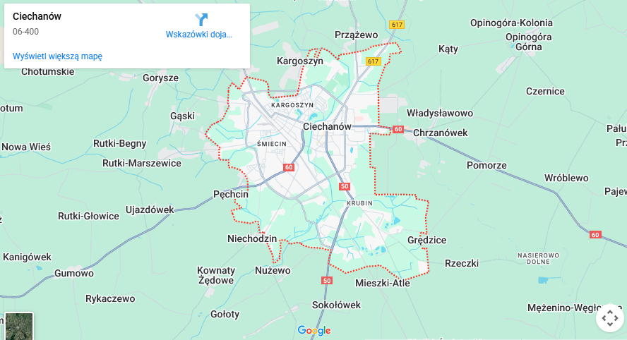 Warsztaty dla dzieci Ciechanów mapa