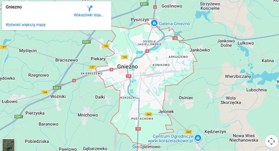Warsztaty dla dzieci Gniezno mapa