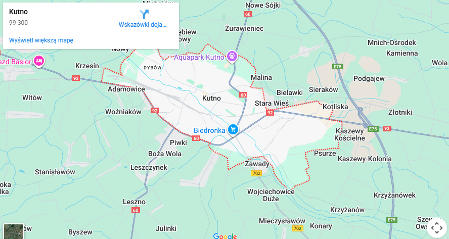 Warsztaty dla dzieci Kutno mapa