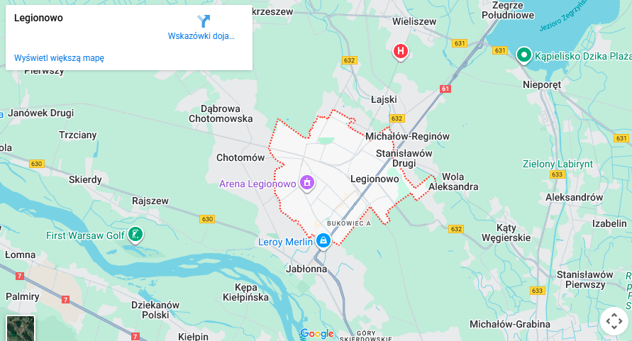 Warsztaty dla dzieci Legionowo mapa