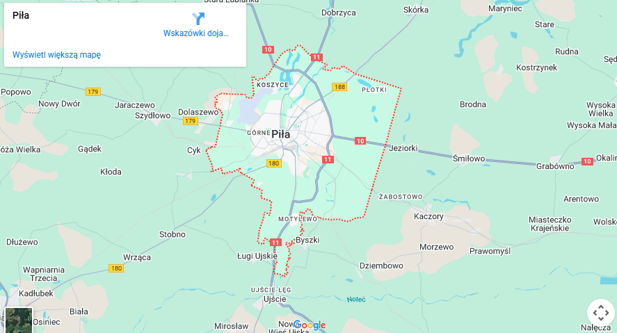 Warsztaty dla dzieci Piła mapa