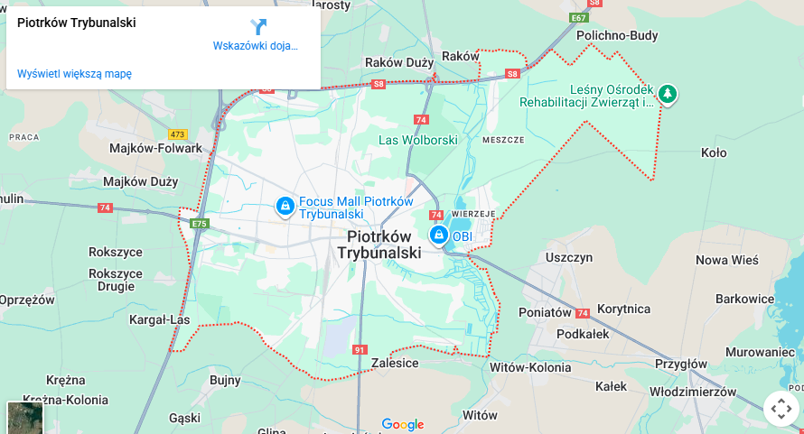 Warsztaty dla dzieci Piotrków Trybunalski mapa