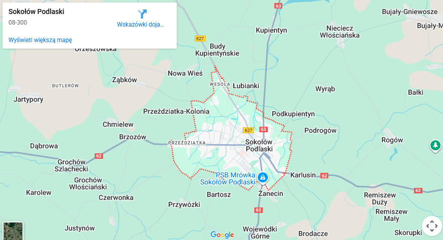 Warsztaty dla dzieci Sokołów Podlaski mapa