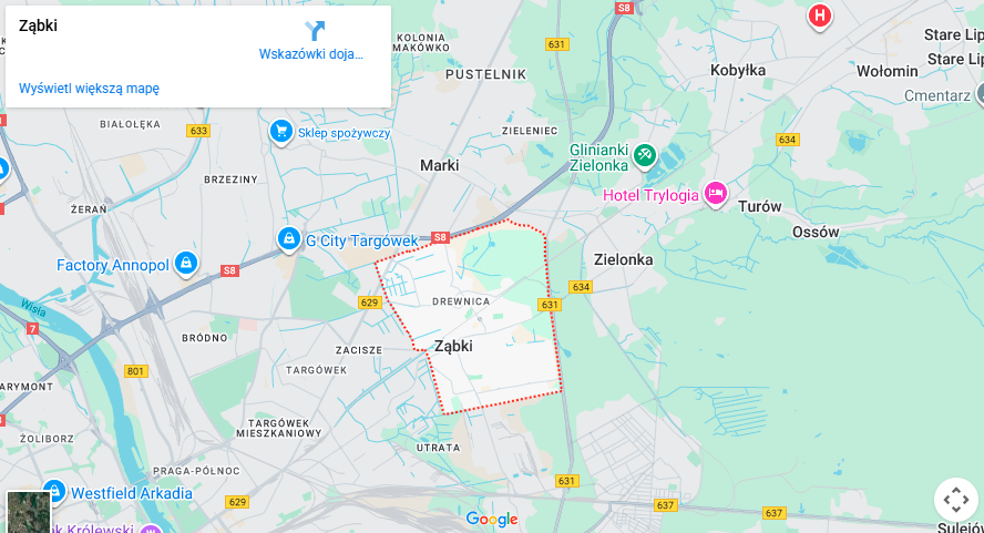 Warsztaty dla dzieci Ząbki mapa