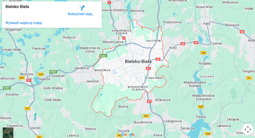 Warsztaty dla dzieci Bielsko-Biała mapa