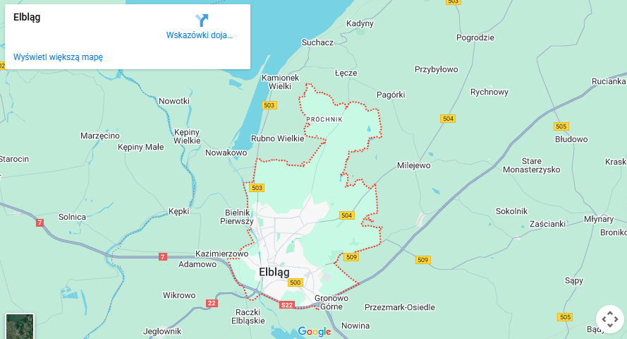 Warsztaty dla dzieci Elbląg mapa