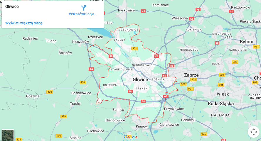Warsztaty dla dzieci Gliwice mapa
