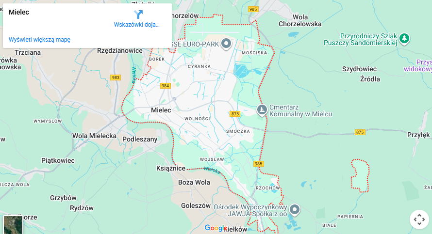 Warsztaty dla dzieci Mielec mapa