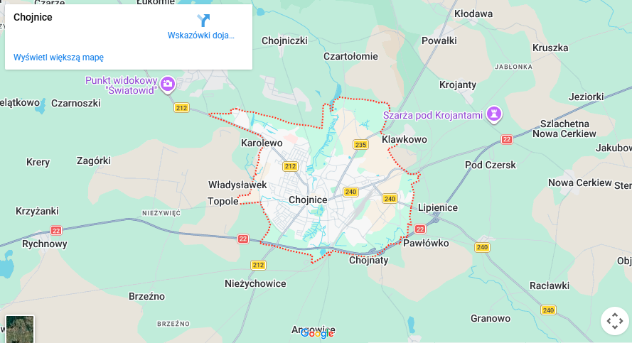 Warsztaty dla dzieci Chojnice mapa
