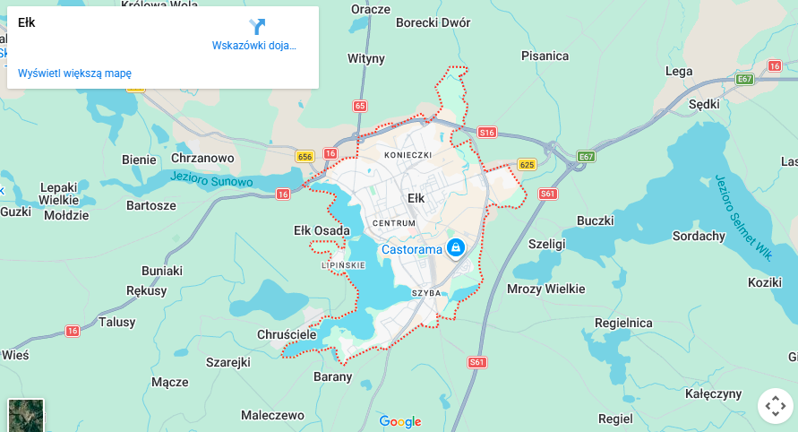 Warsztaty dla dzieci Ełk mapa