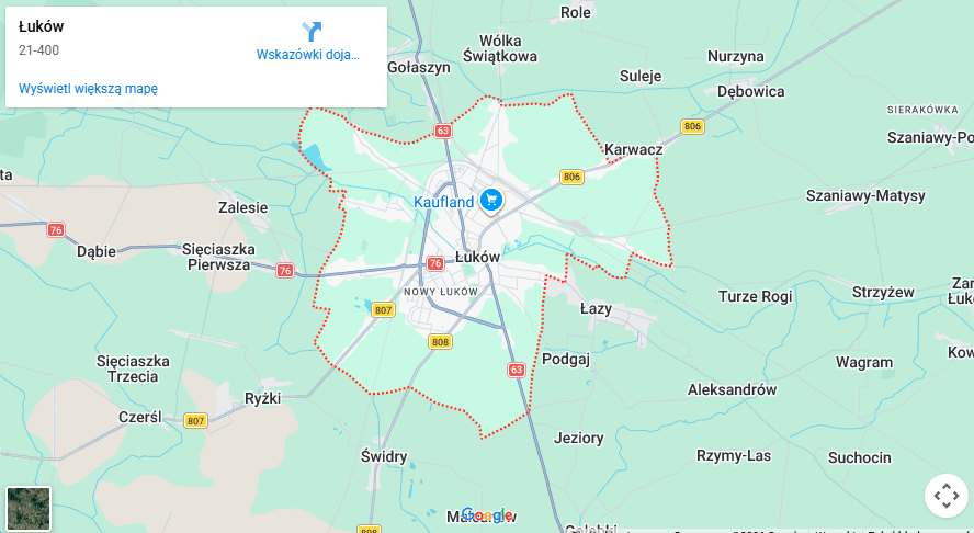 Warsztaty dla dzieci Łuków mapa