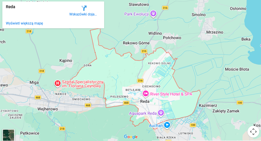 Warsztaty dla dzieci Reda mapa