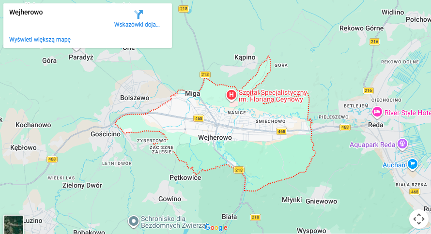 Warsztaty dla dzieci Wejherowo mapa