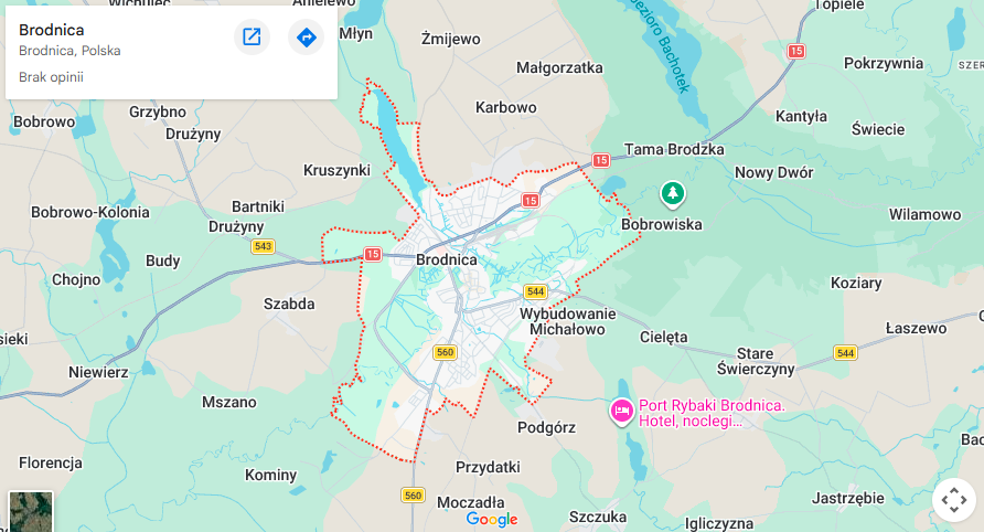 Warsztaty dla dzieci Brodnica mapa