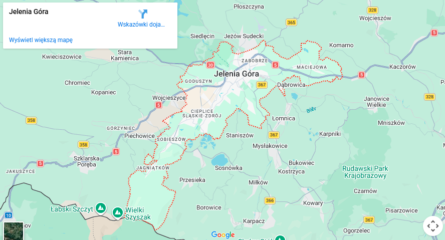 Warsztaty dla dzieci Jelenia Góra mapa