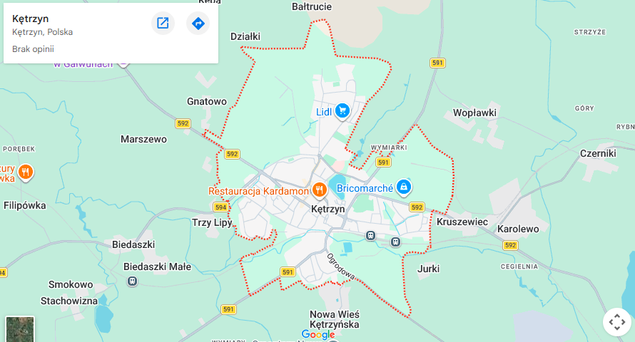Warsztaty dla dzieci Kętrzyn mapa