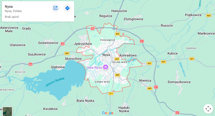 Warsztaty dla dzieci Nysa mapa