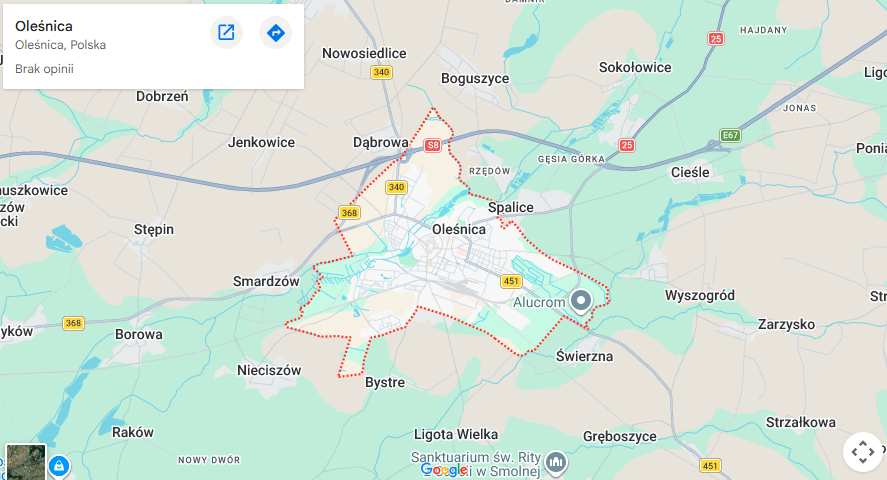 Warsztaty dla dzieci Oleśnica mapa