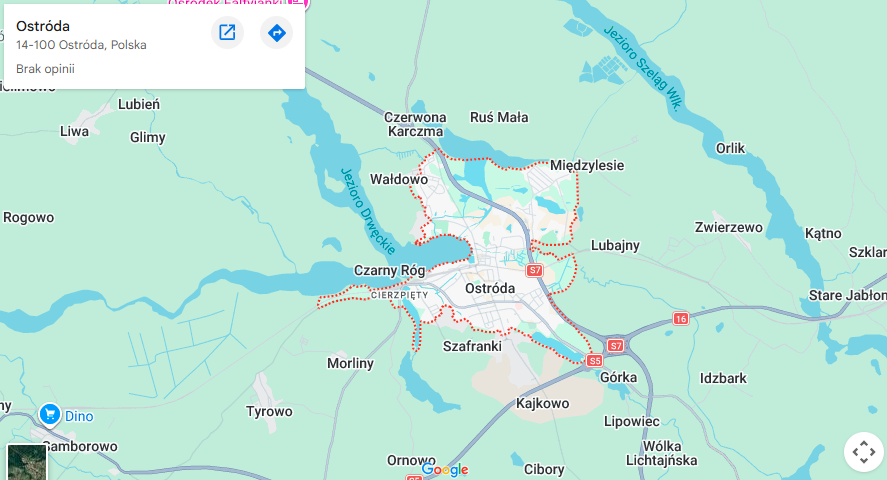 Warsztaty dla dzieci Ostróda mapa