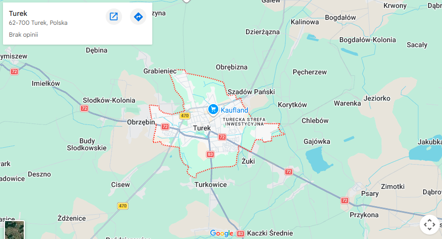 Warsztaty dla dzieci Turek mapa