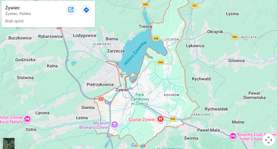 Warsztaty dla dzieci Żywiec mapa